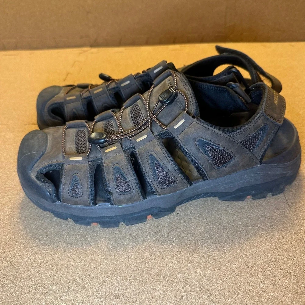 Skechers Louden Men Brown Fisherman Sandals Trail Hiking Shoes 204111 CHOC Sz 9